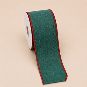 Fita Aramada Verde com Bordas Vermelhas 6,3 cm x 9,14 m