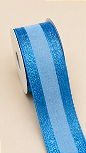 Fita Aramada Azul com Glitter 6,3 cm x 9,14 m | Delicare Home