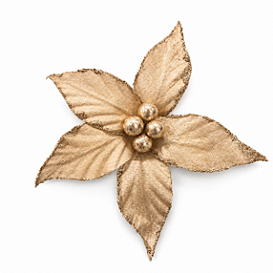 Flor Bico de Papagaio em Veludo Champagne 15 x 22 cm