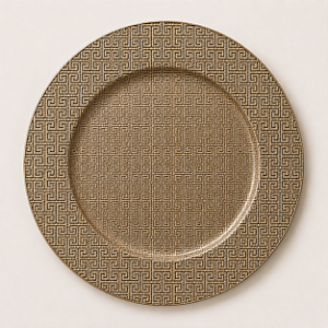 Sousplat Dourado com Arabescos e Glitter 33 cm