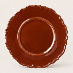 Sousplat Cobre 33 cm em Plástico com Borda Trabalhada