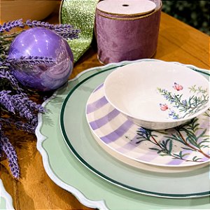 Kit de Mesa Posta Alecrim e Borboletas – 12 Peças