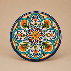 Prato Raso em Melamina Estampa Mediterrânea – 27 cm