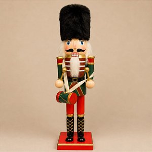 Quebra-Nozes Tradicional de Madeira com Tambor – 30 cm