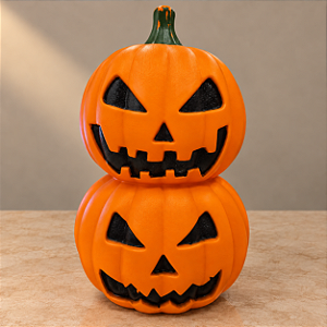 Dupla de Abóboras Halloween 48 cm Laranja e Preta – Área Interna e Externa