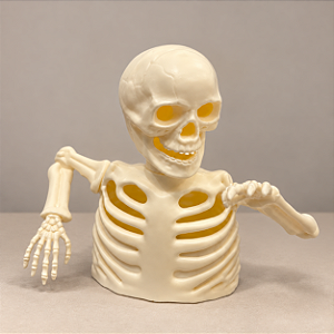Caveira Esqueleto com LED Halloween 10 cm