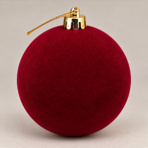Bolas de Natal em Camurça Borgonha 12 cm - kit com 4 unidades