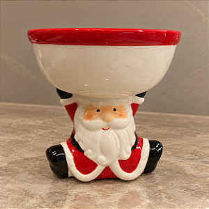 Petisqueira Natalina de Porcelana com Papai Noel – 15 x 15 cm