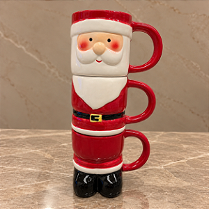 Jogo de 3 Canecas Decorativas Natalinas Papai Noel – 26 x 14 cm