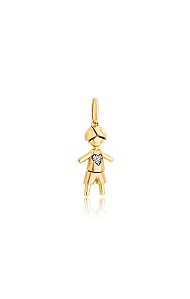 PINGENTE MENINO MALEAVEL COM DIAMANTE