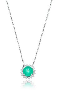 COLAR ESMERALDA COM DIAMANTES