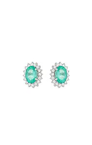 BRINCO ESMERALDA OVAL PRINCESS COM DIAMANTE