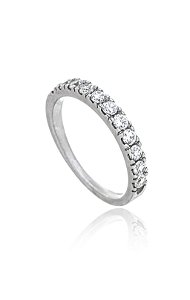 ANEL MEIA ALIANÇA DIAMANTES 5 PONTOS
