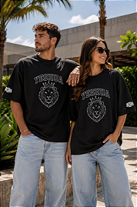 Camiseta Oversized Cristã Yeshua Rei dos Reis Premium Unissex – Preta