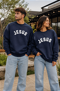MOLETOM - JESUS-AZUL MARINHO