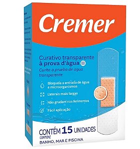 Curativo À Prova D`agua Transparente Cremer - 15 Unidades