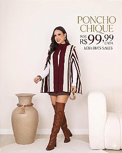 Poncho feminino confortável em várias cores