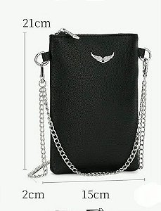 Bolsa Porta Celular Feminina com Alça Transversal de Corrente