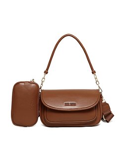 Bolsa Marrom Estilosa com Alça e Necessaire