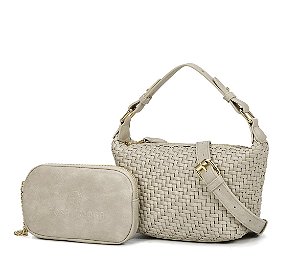 Bolsa Rosa Amora Branca Média