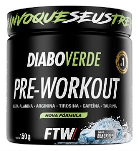 Pre Treino Workout Diabo Verde Pote 150g - sabor Black Ice (Menta com Frutas)- FTW