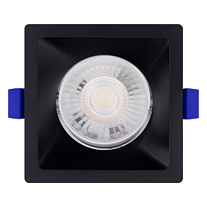 Spot Led de Embutir Recuado Quadrado Preto Blumenau 6W 3000K