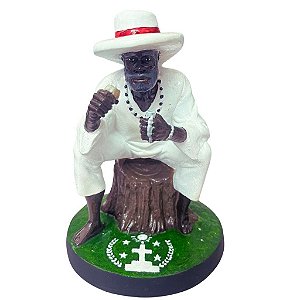 Imagem de Gesso Realista Premium - Preto Velho Sentado 21cm
