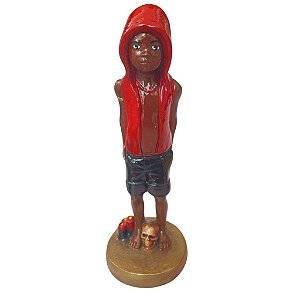 Imagem de Gesso Realista Premium - Exu Mirim Vermelho e Preto- 22cm