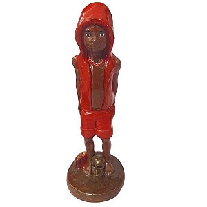 Imagem de Gesso Realista Premium - Exu Mirim Vermelho- 22cm