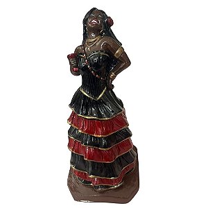 Imagem Gesso Realista Premium - Pomba Gira Preta e Vermelha 26 cm