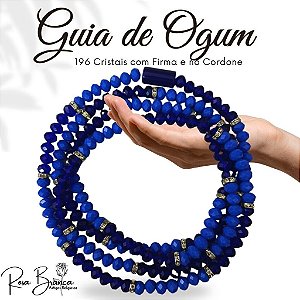 Guia Fio de Contas de Ogum com 65cm de Cristal Com Firma e 196 Cristais