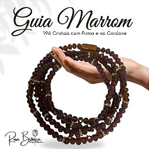 Guia Fio de Contas Marrom com 65cm de Cristal com Firma e 196 Cristais