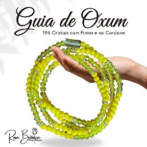 Guia Fio de Contas de Oxum com 65cm Cristal Amarelo com Firma e 196 Cristais
