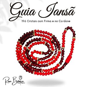 Guia Fio de Contas com 65cm de Iansa de Cristal com Firma 65cm Umbanda e Candomblé