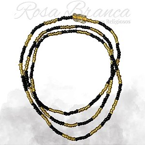 Guia de Miçangas - Preto e Dourado Com Firma