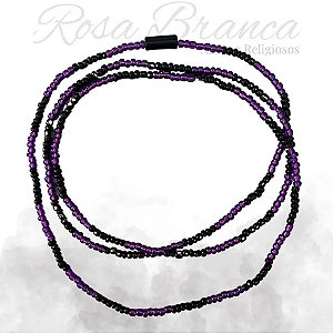 Guia de Miçangas - Roxo e Preto Com Firma