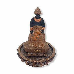 Incensário Xangô Marrom 12 cm 3 Varetas em Resina