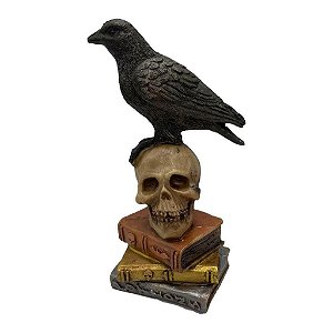 Corvo com Caveira e Livros