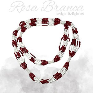 Brajá 7 Fios Branco e Vermelho