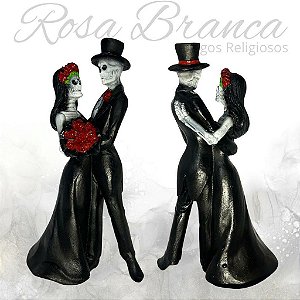 Imagem Resina Premium - Casal de Caveira - 15cm
