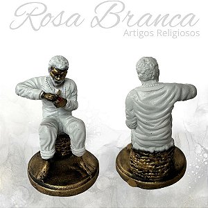 Imagem Resina Premium - Preto Velho Sentado - 15cm