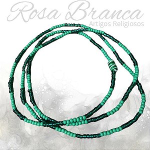 Guia de Miçangas - Verde e Verde Cristal Com Firma