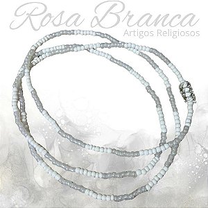 Guia de Miçangas - Branco e Branco Pérola Com Firma