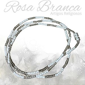 Guia de Miçangas - Branco e Transparente Com Firma