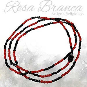 Guia de Miçangas - Preto e Vermelho Com Firma
