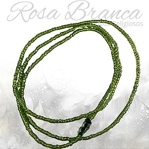 Guia de Miçangas - Verde Claro Cristal Com Firma