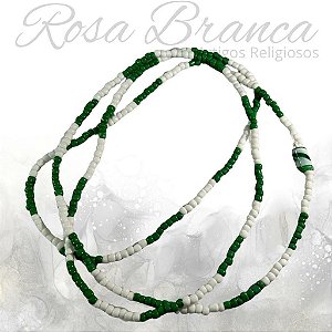 Guia de Miçangas - Verde e Branco Com Firma
