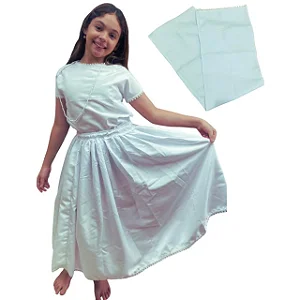 Conjunto Infantil Feminino Oxford com Pano de Cabeça - 3 Peças