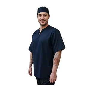 Roupa De Ração Preta Oxford Masculina - 2 Peças