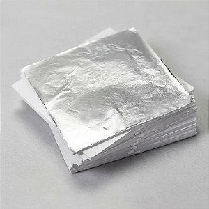 100 Folhas De Prata 16x16 Italiana separadas com seda